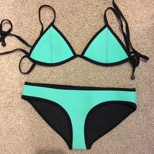 Turquoise Triangl Bikini Set